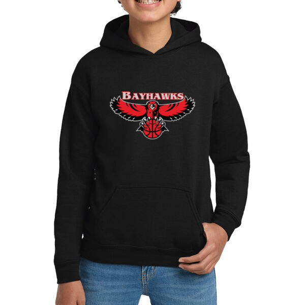 Bayhawk Basketball Youth Heavy Blend Hooded Sweatshirt - 18500B Thumbnail